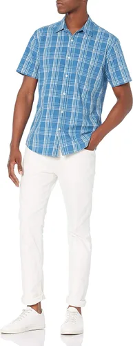 Vista 5 de Tienda Essentials - Camisa de popelina de manga corta de ajuste regular para hombre