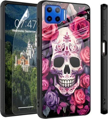 Vista 79 de Funda para Motorola Moto Edge 2022, cubierta trasera de vidrio templado con protector de pantalla, funda protectora a prueba de golpes para Motorola