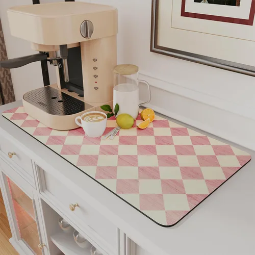 Vista 35 de AMOAMI Tapete de café absorbente con parte trasera de goma para secar platos para encimera de cocina, accesorios de bar para debajo de la cafetera