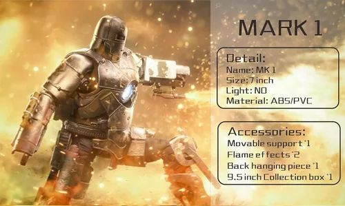 Vista 5 de LonullyMege MK1Ironman Figura de Acción - 7 Pulgadas Deluxe Painting Colección Exquisita Modelo Mark