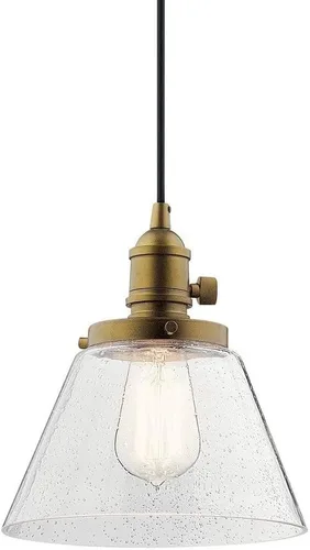 Vista 6 de Kichler Avery - Mini colgante de cono de luz de 8.75" con cristal semillado transparente Olde Bronze®