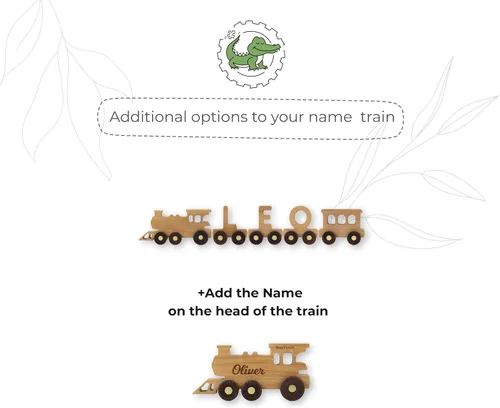 Vista 5 de BUSY PUZZLE Tren de madera personalizado del alfabeto con nombre y letras de nombre, juguetes educativos únicos, regalo de Pascua