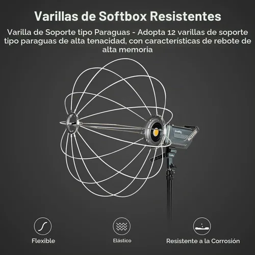 Vista 7 de SMALLRIG Softbox de Farol Modificador de Luz Suave, Difusor Softbox de 26 pulgadas/65 cm Compatible con Luz de Video SMALLRIG 120B/120D/220B/220D
