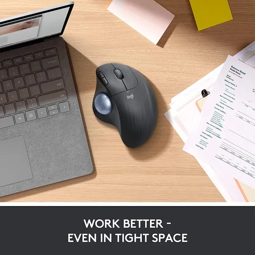 Vista 3 de Logitech Ergo M575 - Mouse inalámbrico de trackball, fácil control del pulgar, seguimiento preciso y suave, diseño ergonómico cómodo, Windows/Mac