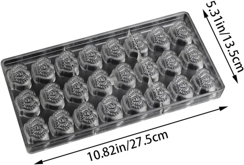 Vista 3 de Moldes de chocolate de policarbonato en forma de corona transparente 3D chocolate Herramientas de decoración de confitería Chocolate Herramientas