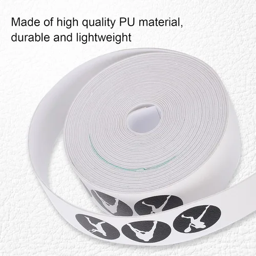 Vista 3 de Cinta de raqueta, cinta antiarañazos para raquetas de tenis, etiqueta protectora de PU (blanco)
