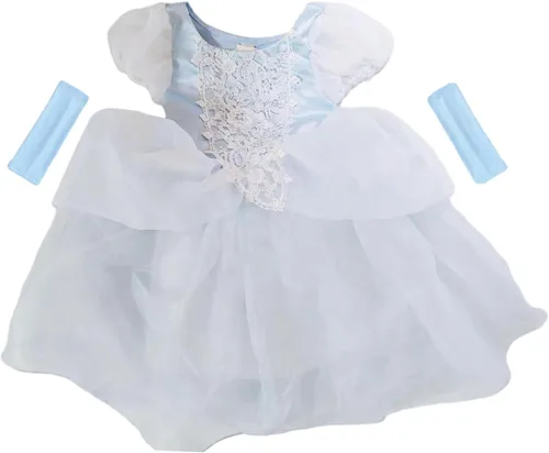 Vista 3 de Disfraz de princesa de Cenicienta para niñas, vestido de baile para fiesta de Halloween, cosplay, 2-13T