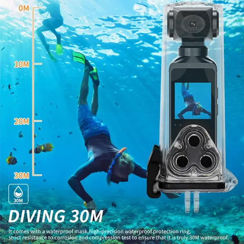 Vista 4 de Cámara de acción de mano, videocámara de bolsillo con WiFi 4K HD giratoria de 270° para filmar videos de vlog de viaje, con clip de micrófono, funda