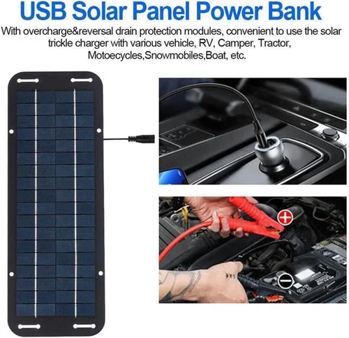 Vista 3 de Panel de carga solar, 60 W 12 V Panel solar portátil cargador de panel solar para caravana coche furgoneta barco