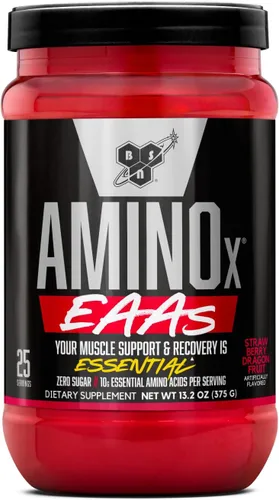 Vista 7 de BSN Amino X EAAs, Recuperación Muscular y Resistencia, 10g de Aminoácidos Esenciales, 5g de BCAAs, Sin Azúcar, Libre de Cafeína, Jugo de Selva, 0.37