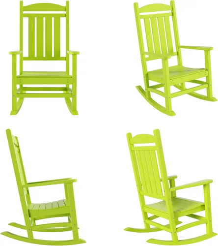 Vista 38 de HDPE Laguna Classic - Mecedora para porche (juego de 2), color turquesa