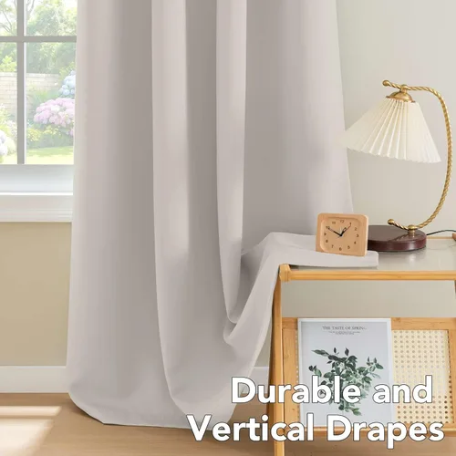 Vista 8 de H.VERSAILTEX Cortinas opacas para dormitorio, con aislamiento térmico para oscurecer la habitación, cortinas de sala de estar, 45 pulgadas de largo