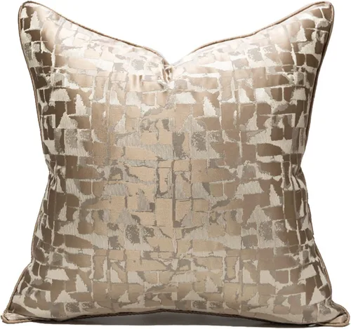 Vista 15 de vctops Fundas de almohada decorativas doradas de jacquard cuadradas, fundas de almohada para cama, sofá, silla, automóvil, decoración del hogar