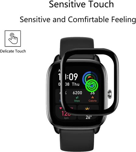 Vista 5 de Protector de pantalla para Amazfit GTS 4 Mini Smartwatch, HD transparente, antiarañazos, antihuellas dactilares, compatible con Amazfit GTS 4 Mini