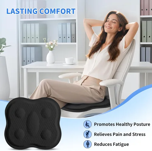 Vista 3 de Cojín de asiento de gel refrescante suave fino 18" x 17" con gel de Negro