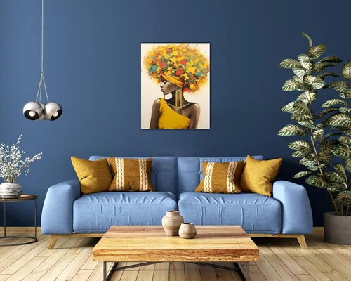 Vista 91 de Arte de pared afroamericano, decoración de rey y reina bailarín negro para sala de estar, arte de pareja de amor negro para dormitorio, lienzo
