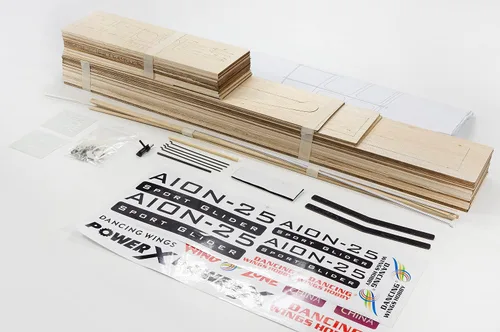 Vista 8 de Balsa Wood Glider Plane F25 AION-25 - Kit de avión de vela sin ensamblar de 98.425 in (98 pulgadas) Envergadura grande RC planeador de vela F3P Kit