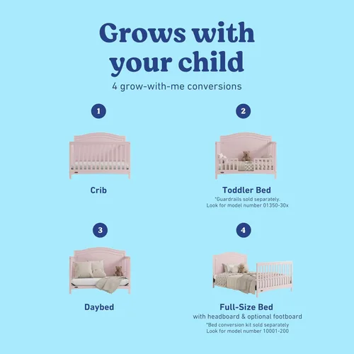 Vista 5 de Graco Paris 4 en 1 Cuna Convertible - Certificada GREENGUARD Gold, se convierte en cama infantil, diván y cama completa, se ajusta a colchón de cuna