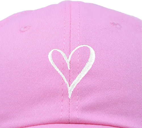 Vista 2 de Gorra de béisbol bordada con corazón dibujado a mano para mujer