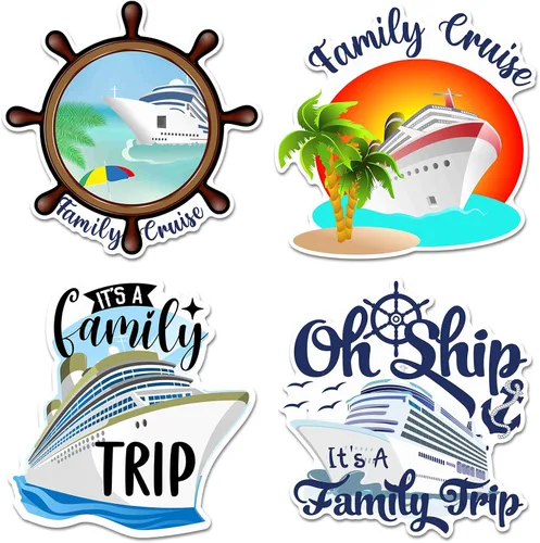 Vista 10 de Hoteam 4 piezas decoraciones magnéticas para puerta de crucero para parejas, imanes náuticos divertidos y resistentes al agua para marido y esposa