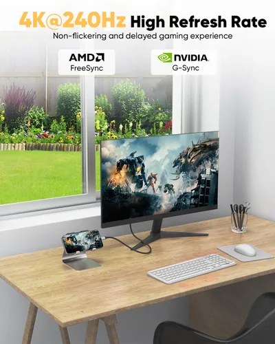 Vista 5 de Cable USB C a DisplayPort 1.4 de 6 pies 8K a 60 Hz para iPhone 17