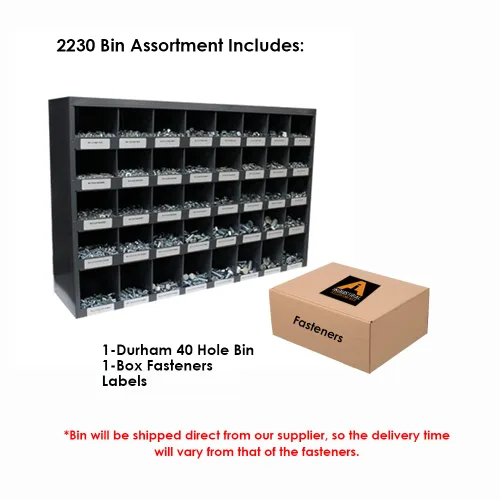 Vista 6 de Kit surtido de 2,230 piezas de herramientas gruesas de grado 8 con tornillos hexagonales, tuercas hexagonales, tuercas de nailon, arandelas y cubo