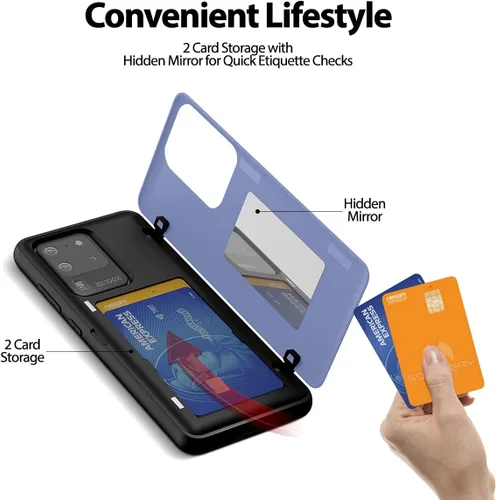 Vista 3 de GOOSPERY Parachoques magnético para puerta compatible con Galaxy S20 Ultra, funda tipo billetera con tarjetero, cierre automático por iman, funda