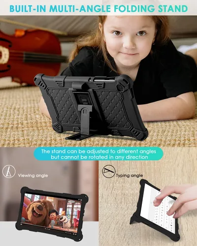 Vista 3 de DETUOSI Funda para Samsung Galaxy Tab A7 Lite de 8.7 pulgadas, con lápiz capacitivo y correa para el hombro, funda protectora ligera de silicona