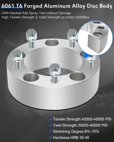 Vista 5 de ECCPP 2 espaciadores de rueda de 5 lengüetas de 2 pulgadas de 5 x 5.5 a 5 x 5.5 pulgadas, 5 lengüetas para Ford E-150 2003-2006 para Ford E-150