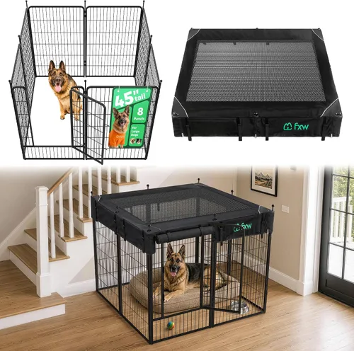 Vista 109 de FXW Rollick - Corralito para perros para patio, campamento con casa rodante, patentado, 24 pulgadas, 2 paneles Fácil instalación, resistente