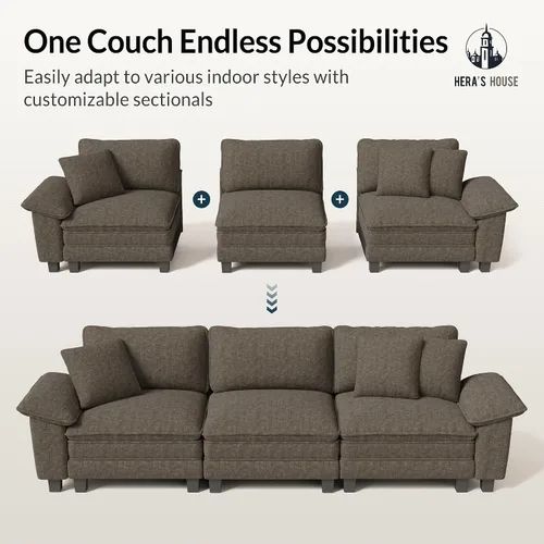 Vista 7 de HERA'S HOUSE Sofá Seccional Modular de 88", Sofás Loveseat para Sala de Estar, Cómodo Sofá Nube de 2 Asientos con Asiento Profundo con Almohada
