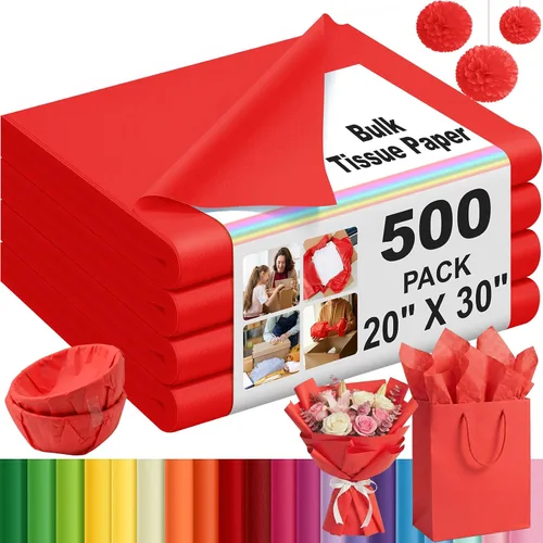 Vista 23 de Qilery - 500 hojas de papel de seda negro a granel para bolsas de regalo de 15 x 20 pulgadas, sin ácidos, para regreso a clases, papel de regalo