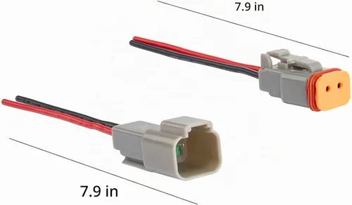 Vista 5 de Conector de cable eléctrico de 2 pines, 7.9 pulgadas, 16 AWG, macho hembra, impermeable, enchufe de desconexión rápida para automóvil, camión