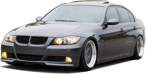 Vista 3 de IKON MOTORSPORTS, Parachoques de alerón delantero compatible con BMW 3 Series E90 2005-2008, estilo de fábrica pintado #A34 Metálico Ártico/Metálico