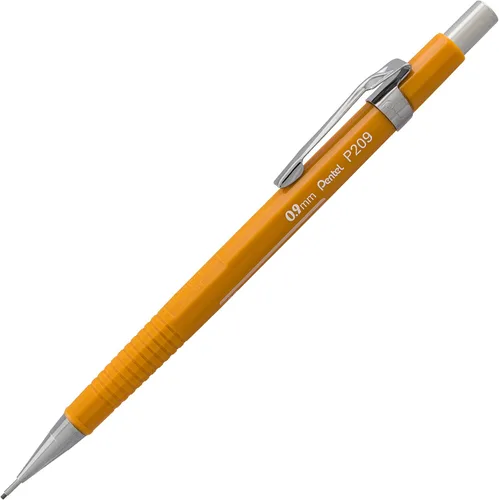 Vista 2 de PENTEL - Portaminas Sharp para dibujo técnico, 0.9 mm, cilindro amarillo, paquete de 2 (P209BP2K6)