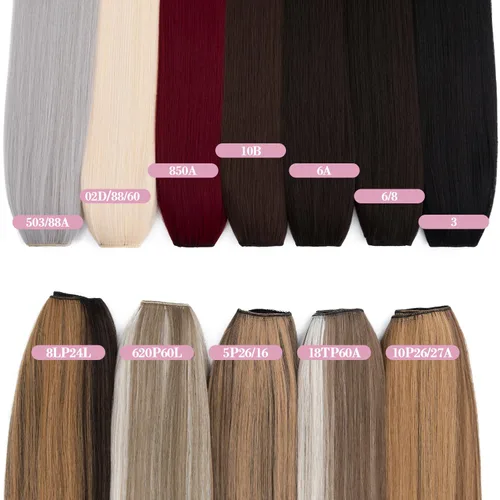 Vista 7 de S-noilite Extensiones de cabello de una pieza con clip, color rubio balayage de 18 pulgadas, en forma de U, extensiones de cabello de trama de una