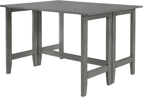 Vista 4 de Knocbel Mesa de comedor plegable rectangular para 2 a 4 personas, cocina de madera, comedor, bar, pub, bistró, muebles de espacio pequeño, altura