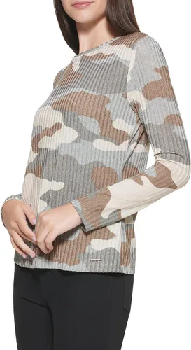 Vista 4 de DKNY Camiseta deportiva estampada de manga larga para mujer
