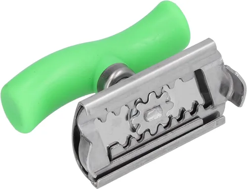 Vista 8 de Abrelatas de acero inoxidable, abridor de botellas manual portátil, abridor de latas de alta resistencia con mango ergonómico para cocina, Verde