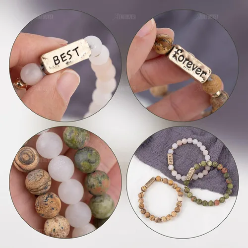 Vista 6 de AUEAR, Best Friends Forever - Pulsera inspiradora de amistad para hermanas, mujeres y niñas