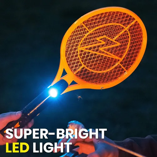 Vista 6 de Paquete de 2 raquetas eléctricas matamoscas y exterminador de mosquitos de ZAP IT! - Raqueta eléctrica exterminadora de insectos de alta potencia