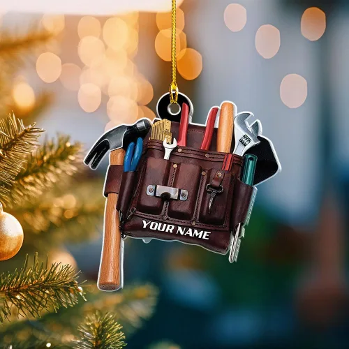 Vista 10 de Podagree - Adorno personalizado para electricista, bolsa de herramientas para electricista, adorno de Navidad, regalo de electricista, adorno de Elt1