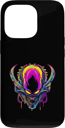 Vista 10 de iPhone 16 Retro Funny streetwear Synthwave 80s 90s spacezilla alien Case
