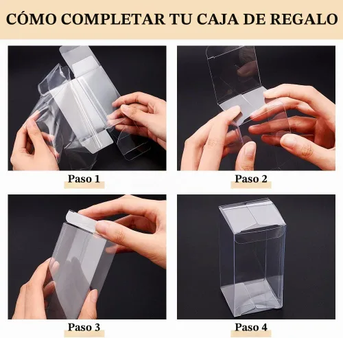 Vista 4 de BENECREAT 20 cajas transparentes de regalo de boda de 4 x 2 x 2 pulgadas, rectángulo de PVC, cajas de regalo transparentes para dulces, chocolate