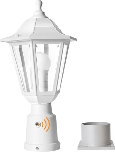 Vista 9 de FUDESY Luz de poste para exteriores, lámpara blanca para exteriores con base de montaje en muelle, lámpara de poste impermeable con enchufe E26