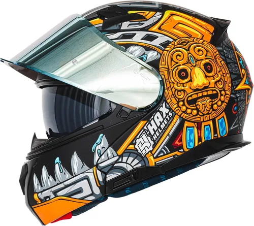 Vista 3 de HAX Amatista Casco Modular de Motocicleta con Visera Dual Abatible - Casco Aprobado DOT/ECE, Ligero, Cómodo y Elegante para Hombres y Mujeres