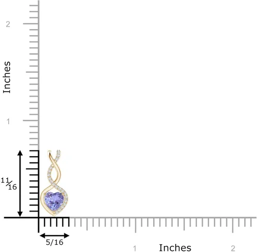 Vista 3 de Angara Natural Tanzanite Infinity Heart Pendant Necklace in Silver14K Solid GoldPlatinum for Women Jewelry Gift for Her