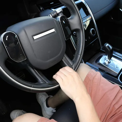 Vista 5 de Decoración para volante de automóvil de grano de madera de roble para Range Rover Sport 2014-2020, Velar Evoque L551 Discovery Sport 2017-2020