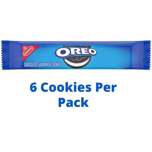Vista 4 de OREO Galletas sándwich de chocolate, sabor original, 1 paquete de bocadillos, 6 galletas en total