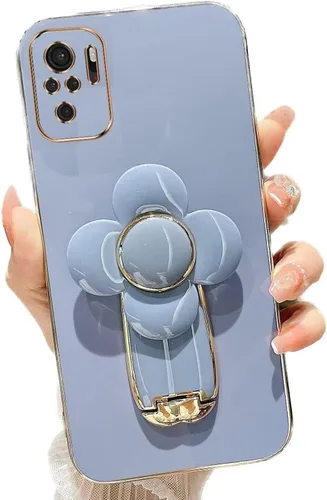 Vista 8 de Miagon - Funda con soporte para Xiaomi Redmi A1, galvanizado suave TPU protector delgado a prueba de golpes con molinete giratorio soporte de flores